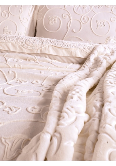 Anna Karina Home Consept Isabella 3 Parça Pike Takımı / Pique Set Krem