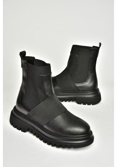 Fox Shoes T312101909 Siyah Kalın Tabanlı Kadın Bot Siyah