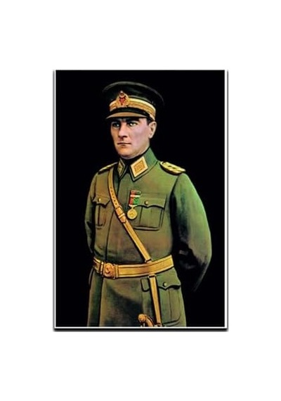Zc Bayrak Siyah Atatürk Üniformalı Portre Raşel Dijital Baskı Bayrak 100 X 150 Cm Diğer
