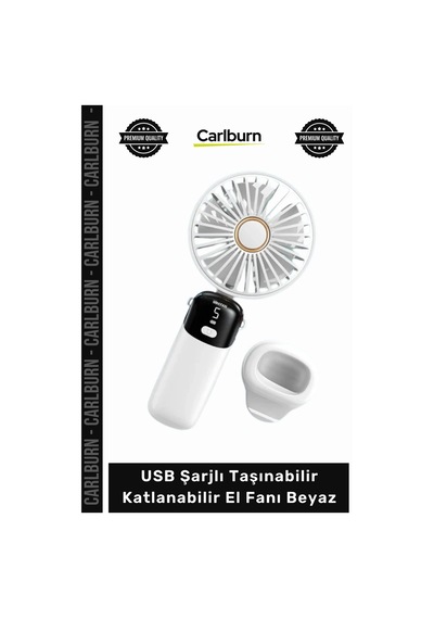 Elfanı Dijital Ekranlı Sessiz Güçlü Motor Masaüstü Usb Şarjlı Taşınabilir Katlanabilir El Fanı