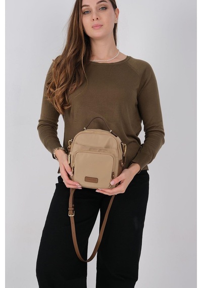 Silver Polo Sp1220 Kadın Çapraz Çanta Saten Vizon-camel
