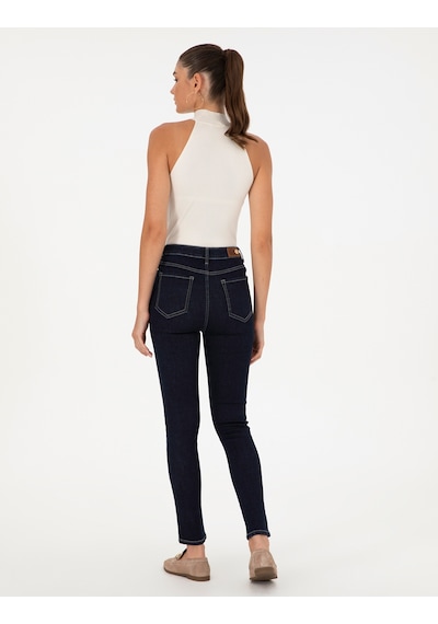 Pierre Cardin Kadın Koyu İndigo Jean Pantolon 50291382-vr089 İndigo