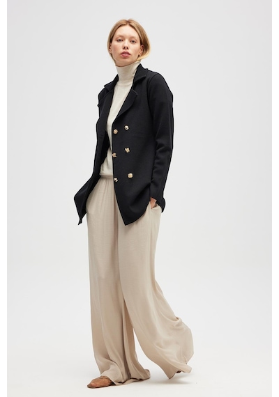 Peraluna Jisha, Kadın Örme Triko Blazer Ceket - Siyah Siyah