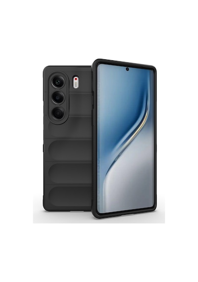 Tecno Camon 40 Pro Kılıf Esnek Tpu Oyuklu Arka Yüzey Tasarımlı Zore Etnik Silikon Kapak Siyah