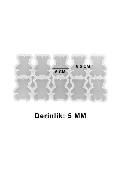 Tahtakale Toptancı Epoksi Silikon Kalıp Ayıcık Şekilli Anahtarlık Kalıbı 10 Lu
