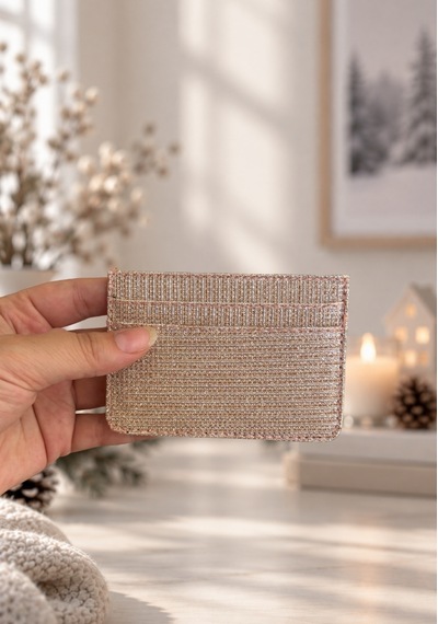 Elpida Bags Kadın Işıltılı Dokulu Kartlık Açık Pembe