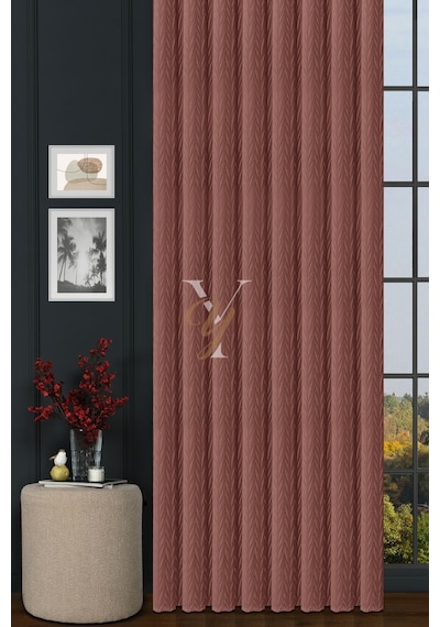 İthal Kadife Fon Perde Plise 01 V-320 Pembe Pembe