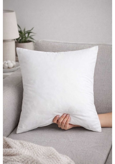 Premium Tekli Kırlent İç Yastık Ultra Dolgun Silikon Elyaf 45 X 45 Cm Beyaz 1 Adet Beyaz-beyaz