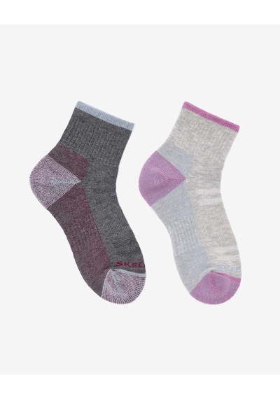 Skechers Wo1/2 Terry Traıl Qtr Crew - 2'li Paket Kadın Çorap Kadın Grey/grey Çorap S118743-039 Çok Renkli