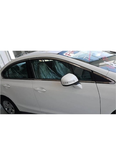 Honda Civic Fb7 için Dur Cam Çerçevesi Kenar Çıtası Krom Tam