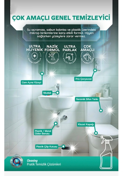 Prolinex Ultra Güçlü Banyo Temizleyici,kireç Çözücü, Derj, Fayans,