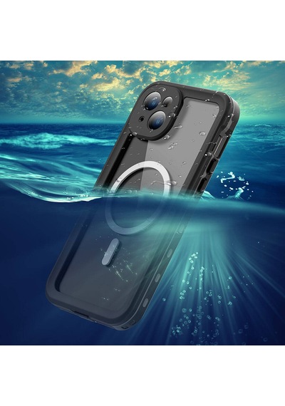 Apple Uyumlu iPhone 15 Plus Kılıf 1-1 Su Geçirmez Kılıf Siyah