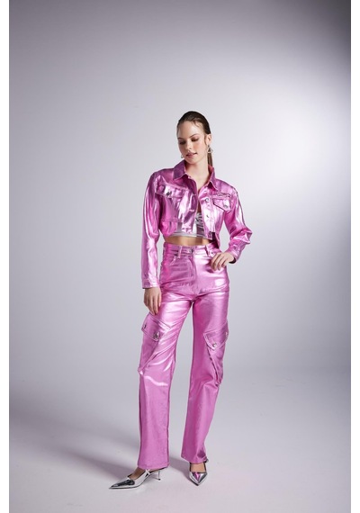 Holly Lolly Varak Kaplama Kargo Cepli Millen Pantolon Pembe