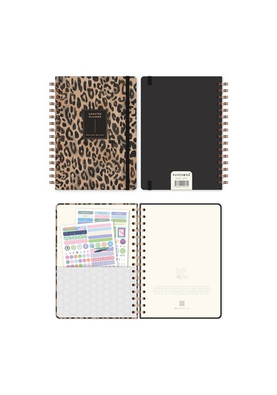 A5 Spiralli Süresiz Planlayıcı Ajanda Leopar - 15x21 Genel