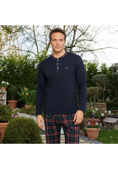Pijamoni Erkek Standart Kalıp Pamuklu Düğme Yaka Uzun Kol Baharlık Pijama Takımı 6300/6l - 1 Adet Lacivert Pijamoni Erkek Standart Kalıp Pamuklu Düğme Yaka Uzun Kol Baharlık Pijama Takımı 6300/6l - 1 Adet Lacivert