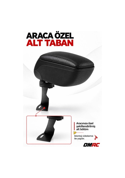 Renault Thalia / Symbol 2013-2021 Uyumlu Kolçak Kol Dayama Siyah Suni Deri Araca Özel