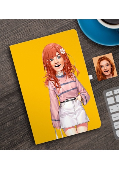 Kişiye Özel Animasyon Bebek Karikatürlü Defter-2B Çok Renkli