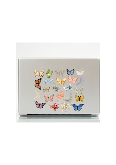 43 Adet Fairycore Kelebek Sticker Seti - Etiket Seti Scrapbook Bullet Journal Çok Renkli