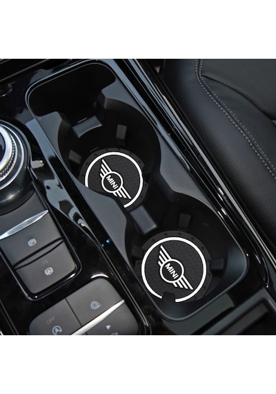 Mini Cooper Araç Bardak Altlığı Mini Logolu Siyah Bardak Altlığı (523422595)