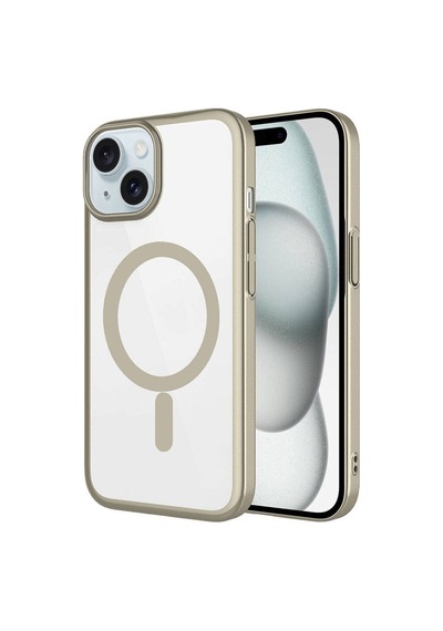 Zeyline Apple Uyumlu iPhone 15 Plus Wireless Şarj Özellikli Sert Pc Zore Mat Riksos Magsafe Kapak-sarı