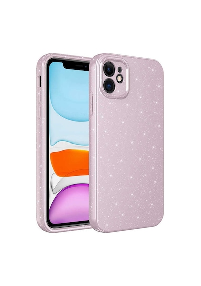 Apple Uyumlu iPhone 11 Kılıf Kamera Korumalı Simli Silikon Üstün Koruma Systemcom Sarı