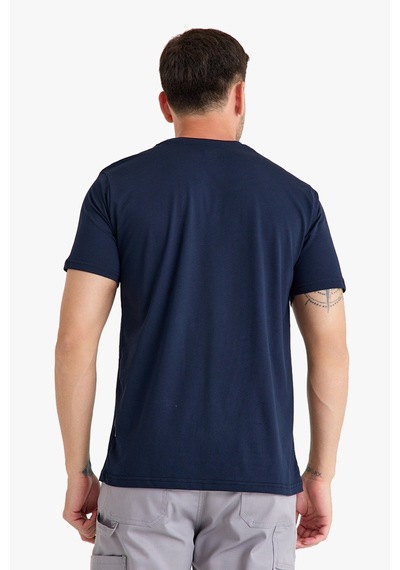 Bisiklet Yaka Kalem Cepli T-shirt Lacivert