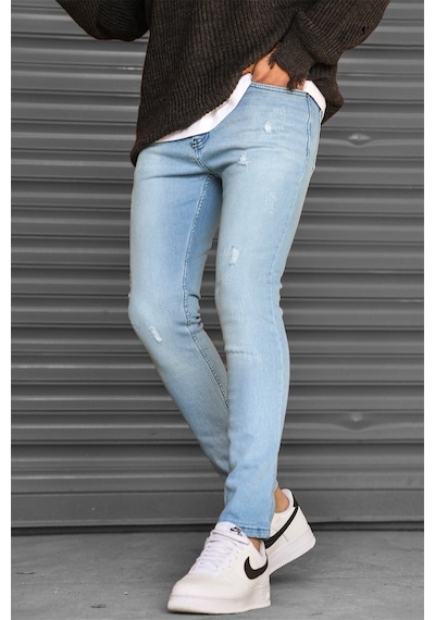 Madmext Skinny Fit Buz Mavisi Erkek Jean 5712 Buz Mavisi