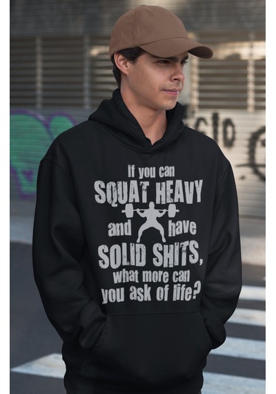 Sevbano Tasarım Squat Bodybuilding Fitness Gym Baskılı Unisex Oversize Sp Siyah