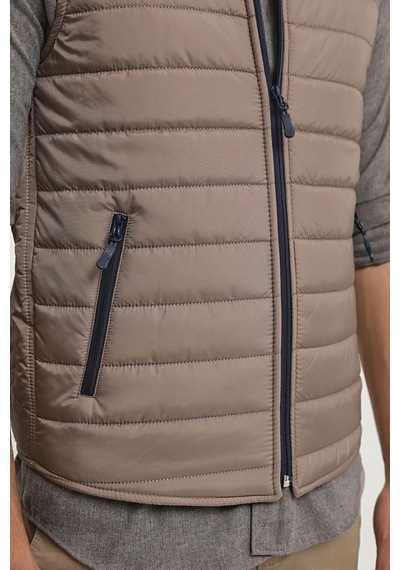 D's Damat Ds Damat Regular Fit Vizon Dik Yaka Elyaf Dolgulu Mevsimlik Fermuarlı Yelek Mont 7HF07ORT42611