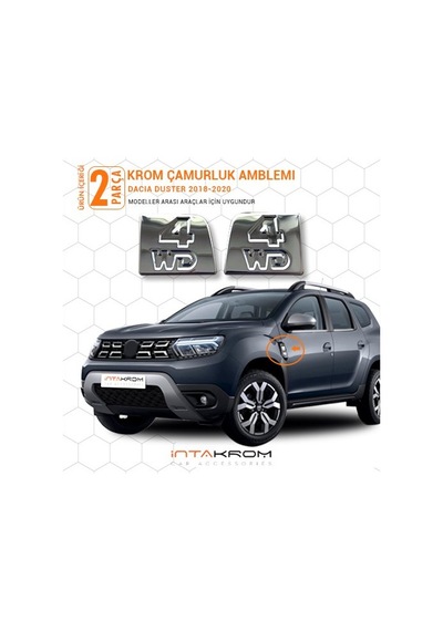 intakrom Dacia Duster Krom Çamurluk Amblemi 2018 ve Üzeri