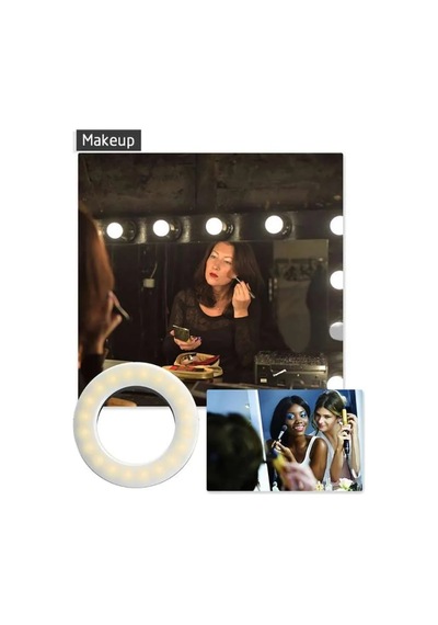 Apexel Halka Led Selfie Işığı 3 Renk Modlu Şarjlı - Telefon Tablet Notebook Uyumlu Makyaj Çekim Dış Çekim Lambası
