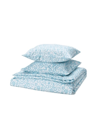 Ikea Cymbalblomma Çift Kişilik Nevresim Takımı 220 X 240 Cm Beyaz - Lacivert