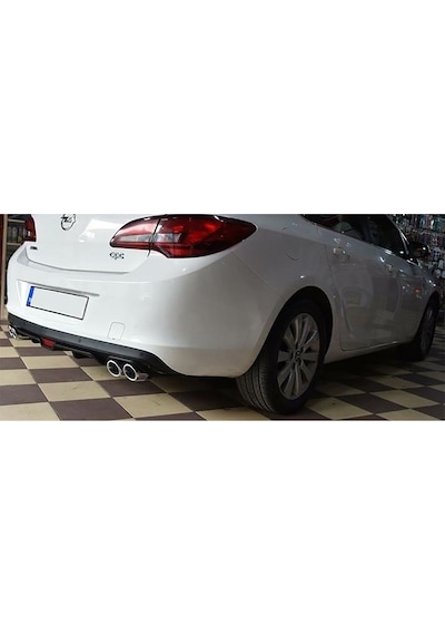 Opel Astra J Sedan Siyah Difüzör 4 Krom Egzoz Görünümlü Difizör Arka Ek Body Kit