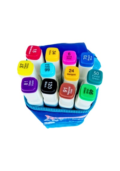 12 Renk Çift Uçlu Marker Kalem Çantalı