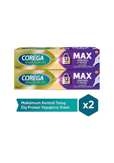 Maksimum Kontrol Protez Yapıştırıcı Krem 40gr 2'li Paket