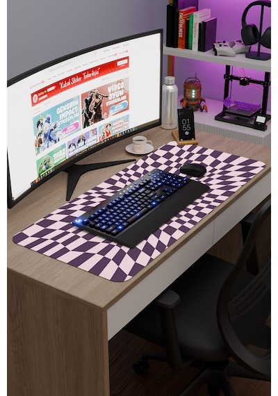 Dama Kaymaz Dikişli Kauçuk Oyuncu Mousepad V2 - 90x40 Xxl Gaming Mouse Pad Fare Altlığı