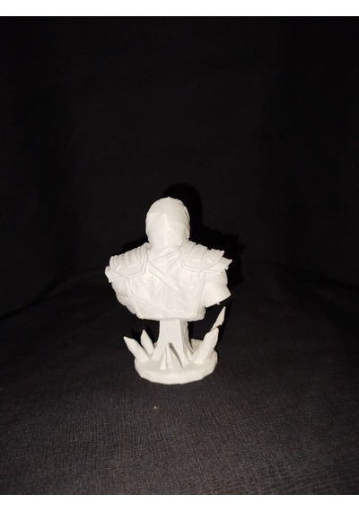 3d Baskı Sub-zero Büstü - Mortal Kombat Figürü Biblo - Boyanabilir Ham Beyaz