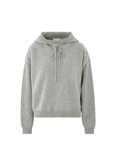 Loulou Studio Lüks Kaşmir Örgü Kapüşonlu Sweatshirt - Gri