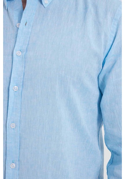 Tudors Erkek Slim Fit Dar Kesim Uzun Kollu Keten Premium Seri Düğmeli Yaka Spor Açık Mavi Gömlek-42642 Açık Mavi Tudors Erkek Slim Fit Dar Kesim Uzun Kollu Keten Premium Seri Düğmeli Yaka Spor Açık Mavi Gömlek-42642 Açık Mavi