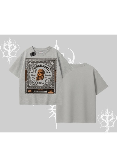 Startmore Startmore Oversize Tshirt Fossilized Skull Underground Archive Gri