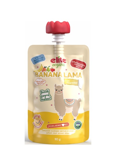 Banana Lama Organik Karışık Meyve Püresi 110 Gr