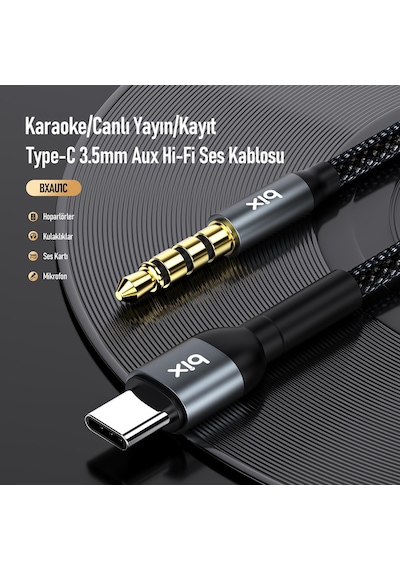 Bix Type-c 3.5mm Aux Hi-fi Ses Kablosu 1.5 Metre
