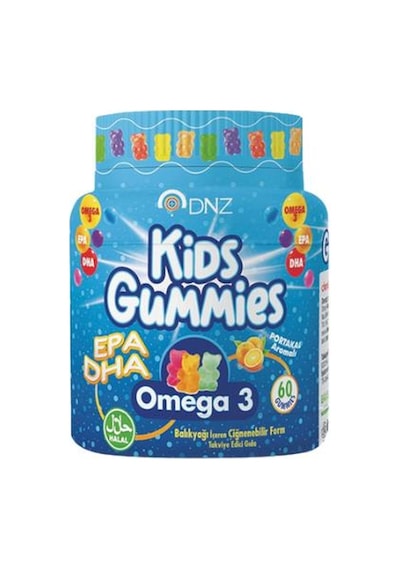Dnz Kids Gummies Omega 3 Balık Yağı İçeren Çiğnenebilir Portakal Aromalı Takviye Edici Gıda 60 Gumies