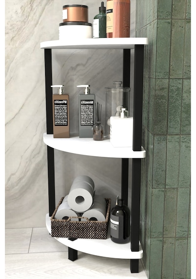 Decoline Banyo Rafı 3 Katlı Moblen Modern Organizer Depolama Ünitesi-beyaz Beyaz
