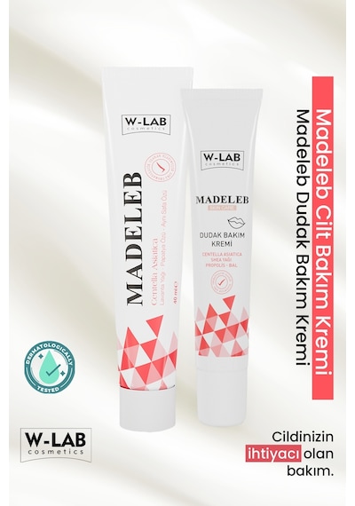W-Lab Cosmetics Madeleb Dudak Bakım Kremi + Madeleb Krem Set