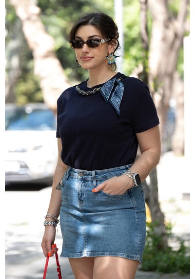 Gigi Wardrobe Navy Muse Tişört Lacivert Lacivert