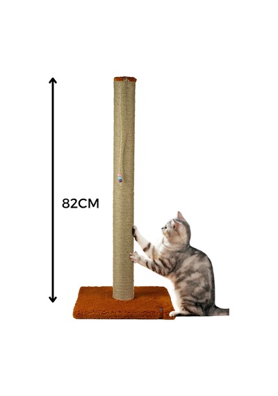 82cm Lüx Tırmalama Tahtası Catnipli Jüt Tırmalama Turuncu Minder Yüzey