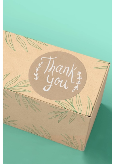 Thank You Renkli Yuvarlak Teşekkür Etiketi Sticker 3x3cm St2072 Çok Renkli