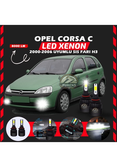 Opel Corsa C 2000-2006 Sis Farı Uyumlu Şimşek Etkili Led Xenon Light Series H3