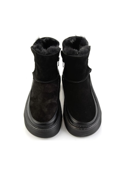 Siyah Hakiki Deri Kadın Bot & Bootie K02748100502 Siyah